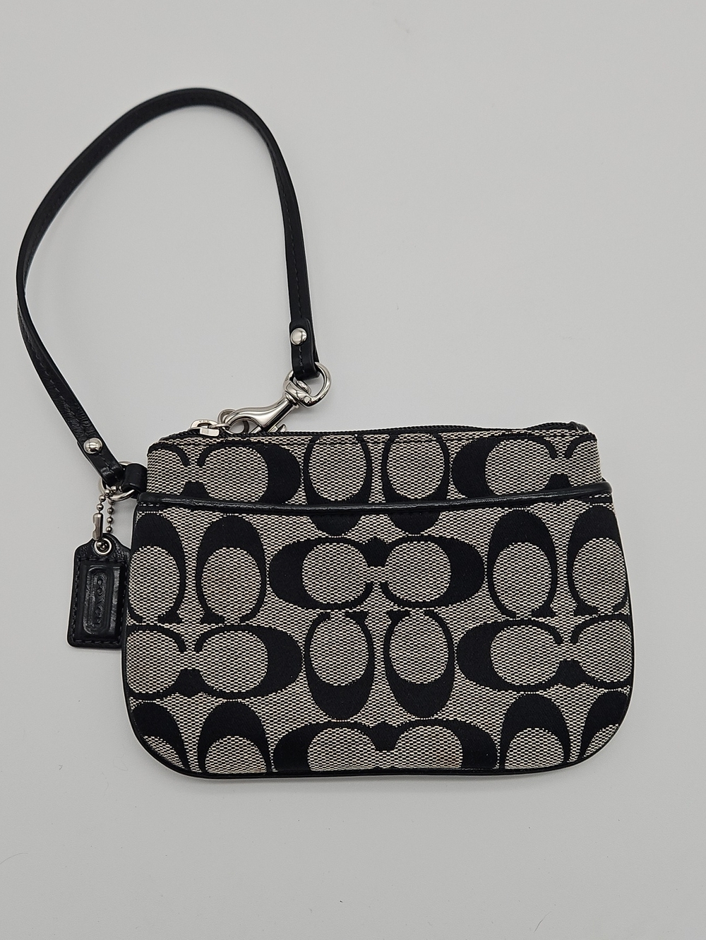Coach Black Signature Canvas Wristlet